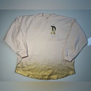 Disneyland Spirit Jersey Shirt Size Large Champagne Pink Gold Splatter Disney